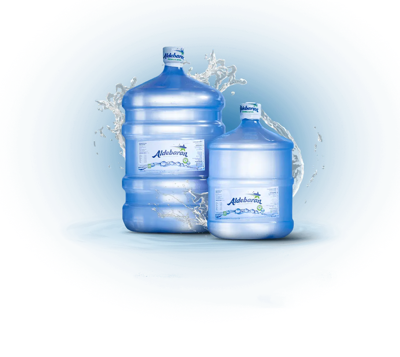 Dois garrafões de água mineral aldebaran
